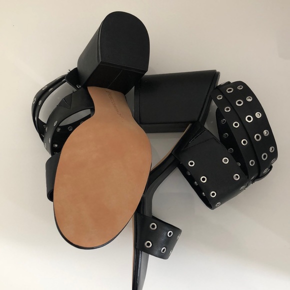 Rebecca Minkoff Carter Grommet Sandals in Black - Picture 8 of 11